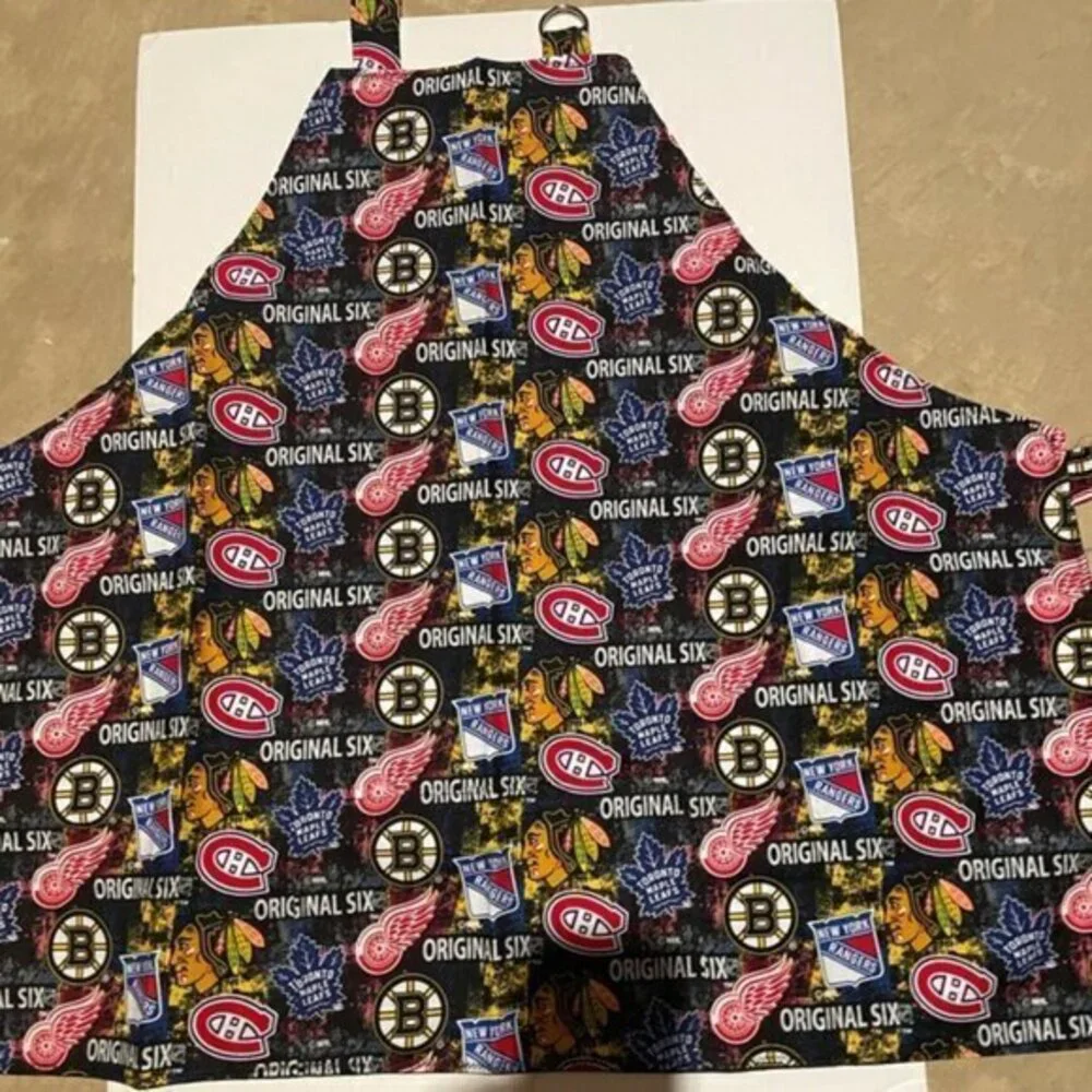 Barbeque Apron Original 6 Hockey Teams